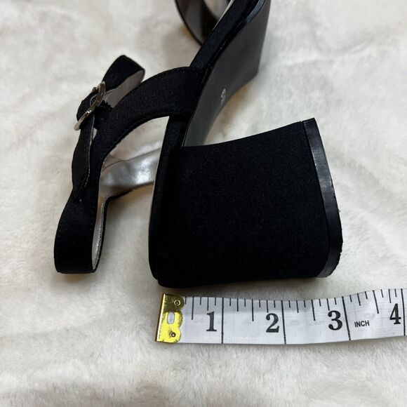 Mudd Annette Vintage Y2K Chunky Strappy Block Heels Black Sz 6.5 M - Picture 10 of 10